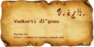Vadkerti Ágnes névjegykártya